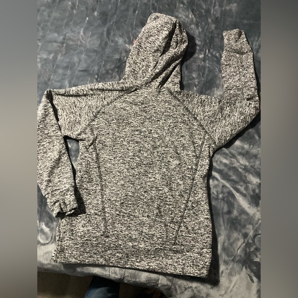 J. America Ladies' Cosmic Poly Contrast Hooded Pullover Sweatshirt Gray Sz M - Picture 9 of 9